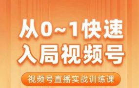 陈厂长·从0-1快速入局视频号课程，视频号直播实战训练课 百度网盘