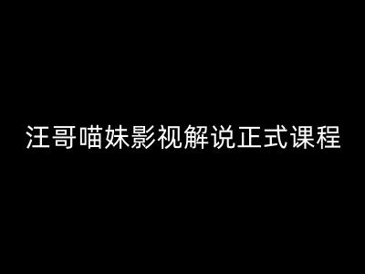 汪哥喵妹影视解说正式课程百度网盘