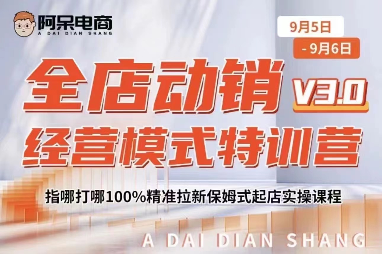 阿呆·全店动销经营模式特训营 9月5-6号深圳线下课录音+字幕