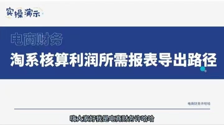 ​​​​​​​​许哈哈·电商财务 淘系对账实操课程