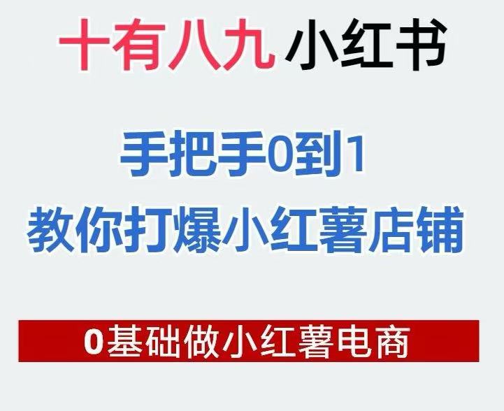 【十有八九】手把手0到1如何打爆小红书店铺24年新版课