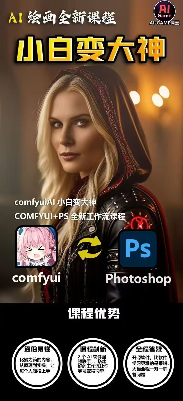 AI小白变大神COMFYUI+PS全新工作流课程