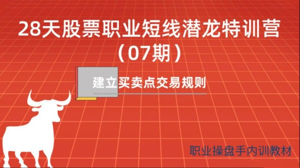 【天智一飞】一飞金融《28天股票职业短线潜龙特训营07期》－－建立买卖点交易规则